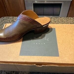 J B Hill Olive Green Calf size 8 B Mules